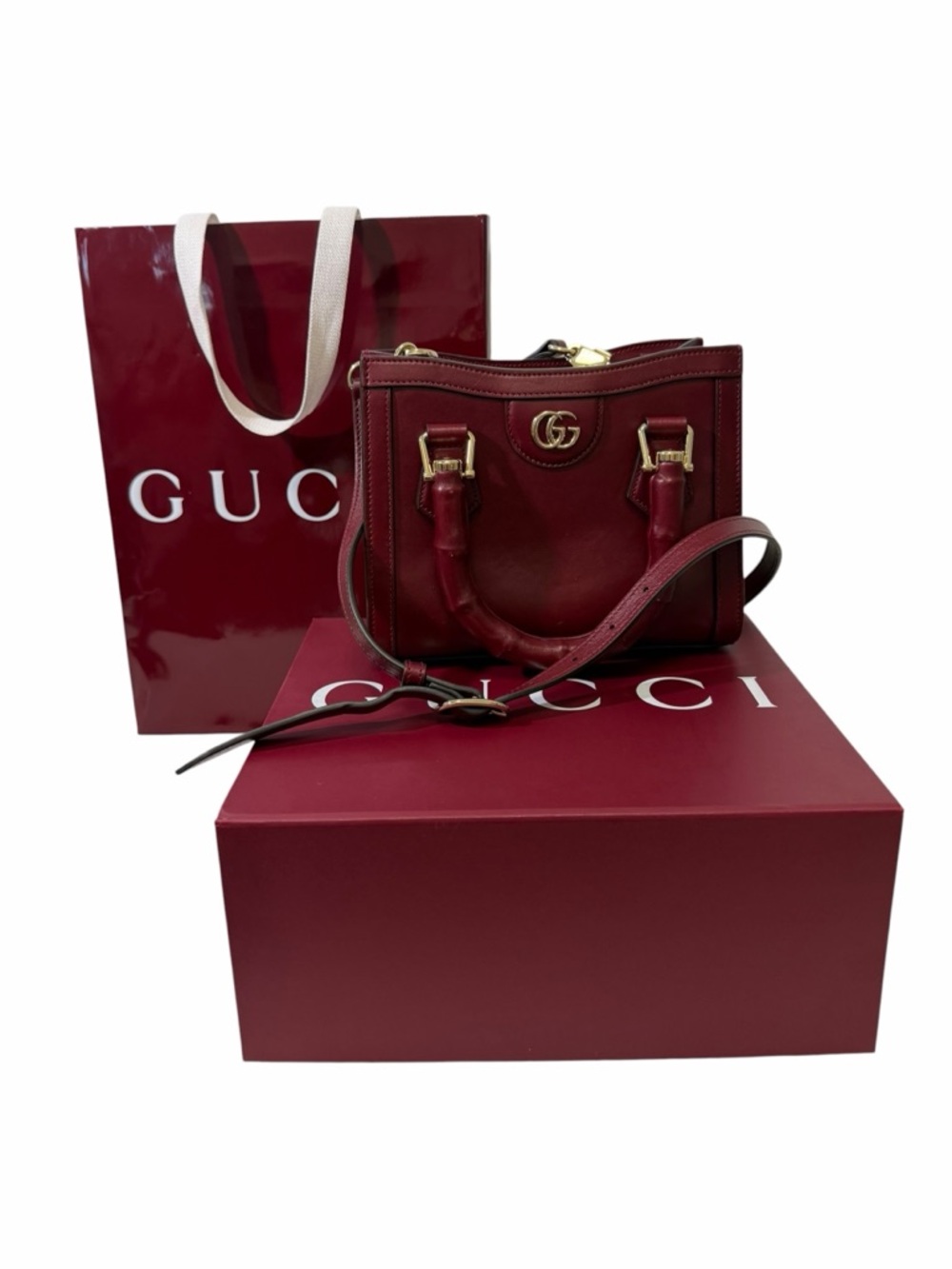 Gucci Diana Bamboo Leather Handle Tote